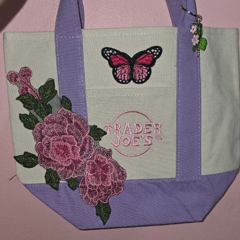 Purple and Cream Tote Bag
